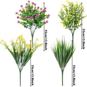 9pcs Artificial UV Resistant Silk Plants for Outdoor